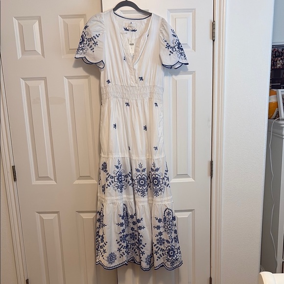 Anthropologie Somerset Dress, Eyelet, Blue and White, New with Tags - Picture 11 of 11